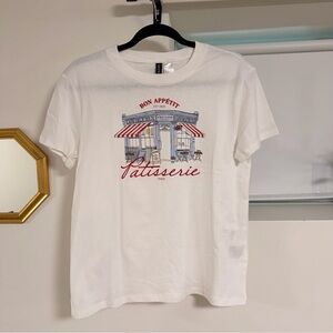 H&M White Graphic Tee